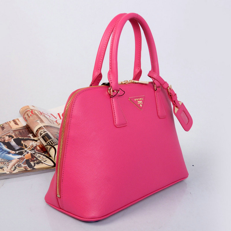 2014 Prada Saffiano Leather Two Handle Bag BL0816 rosered for sale